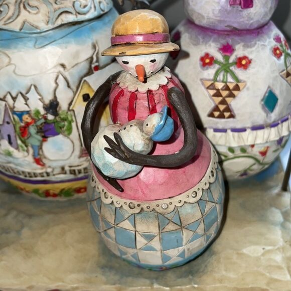 Jim Shore 2006 Warm Hearts on A Frosty Day Snowman Family figurines - Picture 3 of 8